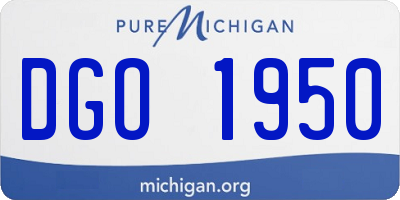 MI license plate DGO1950
