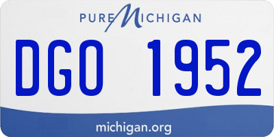 MI license plate DGO1952