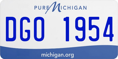 MI license plate DGO1954