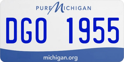 MI license plate DGO1955