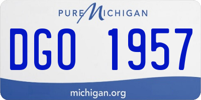 MI license plate DGO1957