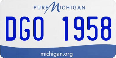 MI license plate DGO1958