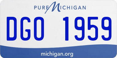 MI license plate DGO1959