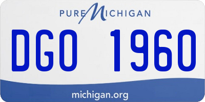 MI license plate DGO1960