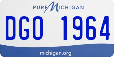 MI license plate DGO1964