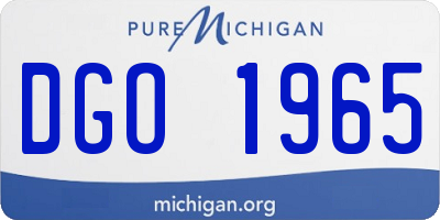MI license plate DGO1965