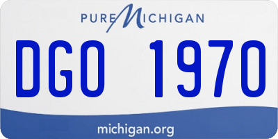 MI license plate DGO1970