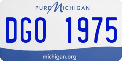 MI license plate DGO1975