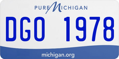 MI license plate DGO1978