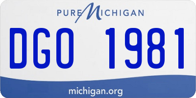 MI license plate DGO1981