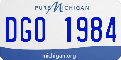 MI license plate DGO1984