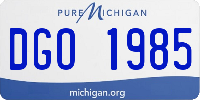 MI license plate DGO1985