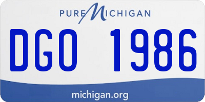 MI license plate DGO1986