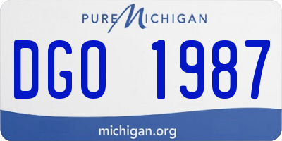 MI license plate DGO1987