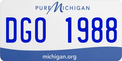 MI license plate DGO1988