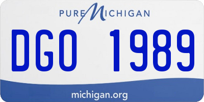 MI license plate DGO1989