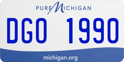 MI license plate DGO1990