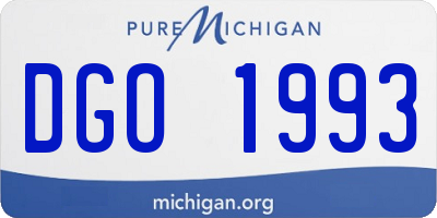 MI license plate DGO1993