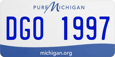MI license plate DGO1997