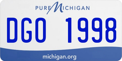 MI license plate DGO1998