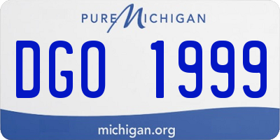 MI license plate DGO1999