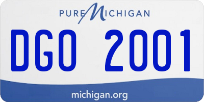 MI license plate DGO2001
