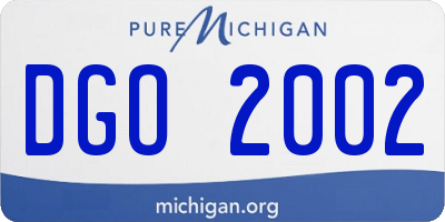 MI license plate DGO2002