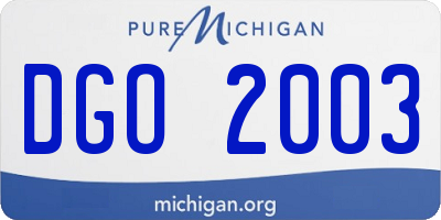 MI license plate DGO2003