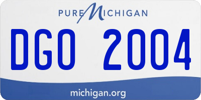 MI license plate DGO2004