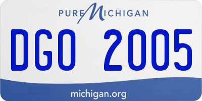 MI license plate DGO2005