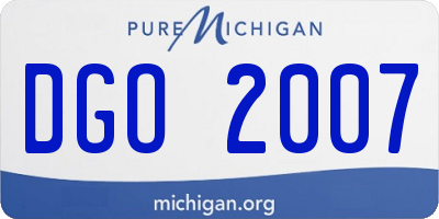 MI license plate DGO2007