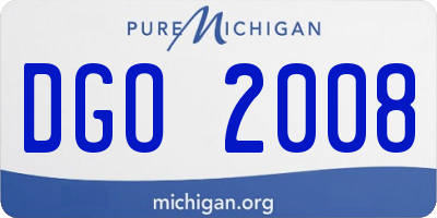 MI license plate DGO2008