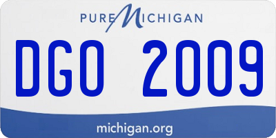 MI license plate DGO2009