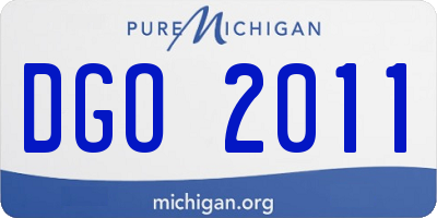 MI license plate DGO2011