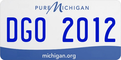 MI license plate DGO2012