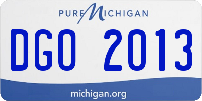 MI license plate DGO2013