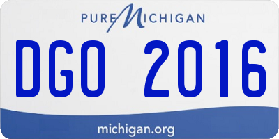 MI license plate DGO2016