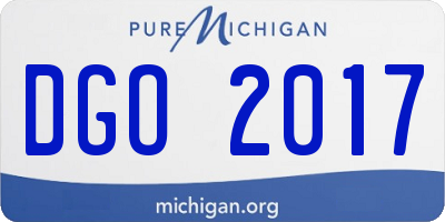 MI license plate DGO2017
