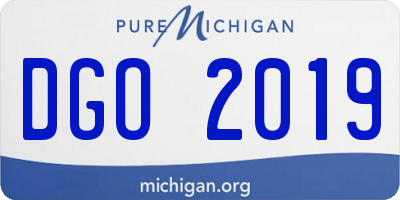 MI license plate DGO2019