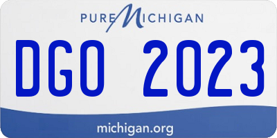 MI license plate DGO2023
