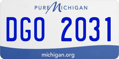 MI license plate DGO2031