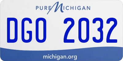 MI license plate DGO2032