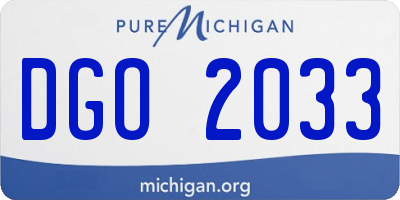 MI license plate DGO2033