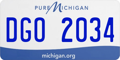 MI license plate DGO2034