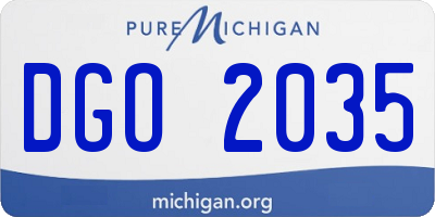 MI license plate DGO2035