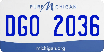 MI license plate DGO2036