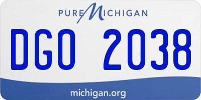 MI license plate DGO2038