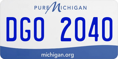 MI license plate DGO2040