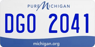 MI license plate DGO2041