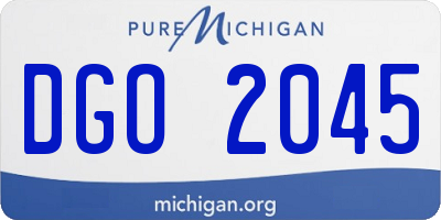 MI license plate DGO2045
